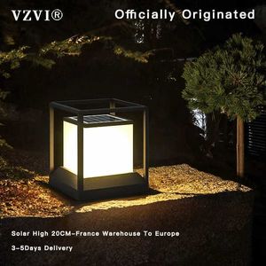 Gräsmattor VZVI Solar LED Light Garden Light Outdoor Lampe Lamp Staket Däck Post Light Lantern Head Waterproof för Patio Garden Decoration Q231125