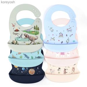 Bibs Burp Cloths LOFCA 1pc Silicone Bibs For Kids Newborn Baby Bibs Waterproof Silicone Feeding Baby For Toddler Breakfast Feedings AdjustableL231125