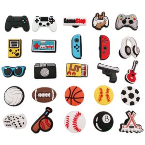 Charms Sports Shoe for Clogs Pins Boys Girl Game Controller Basketball Soccer Softball Baseball Decorações Acessórios Homens Mulheres G OT2KQ