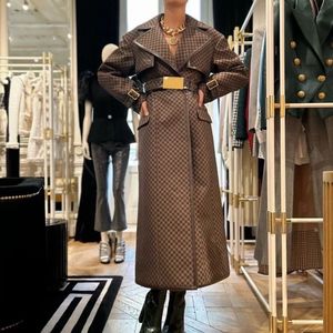 Bal Letters Designer Luxury Women Trench Coat Woman Windbreaker Jacket Classic Loose Belt Coat Female Long Trenchs Coat