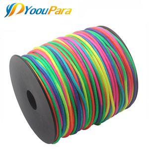 Cordas de escalada 2mm 100 metros Arco-íris Paracord Cord Corda 1 Strand Parachute Lanyard Corda Escalada Camping Equipamento de Sobrevivência Pulseira Paracord 231124