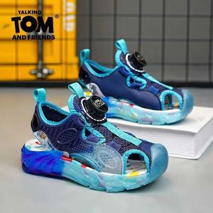 Говорить Tom Cat Boys 'Baotou Sandals Детская пляжная обувь 2023 Summer Outwear Boys' Sandal