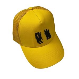 Gorras de béisbol de moda Gorra de diseñador para hombres verano al aire libre Movimiento Playa para mujeres Protección solar Sombrero carta Bordado Transpirable sombreros de camionero amarillos