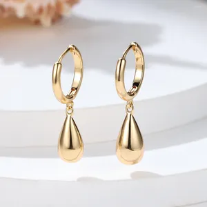 Dangle Earrings Euroean Trendy Glossy Tear Drop for Women Gold / Silver Color Simple Huggies Hoops Dainty Jewelry Gift