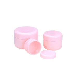 Klassisk plast PP Emulsion Cream Jars Refillable Bottle White Pink Clear Green Yellow Empty Cosmetic Packaging Round Eye Cream Pots 20g 50g 100g