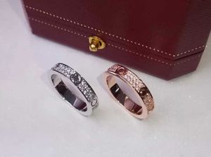 Band Rings designer full diamond titanium steel silver love ring uomini e donne anelli in oro rosa per gli amanti coppia gioielli regalo Motion current 58ess