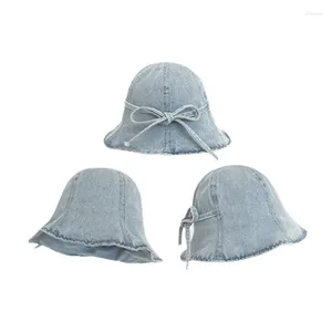 Berets South Korea's East Gate Lace Up Cowboy Fisherman Hat Women's Summer Sunscreen Casual VersatileShow FaceSmall BasinTrendy