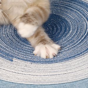 Móveis de gato arranhões produtos para animais de estimação Novo charra de gato placa artesanal ramie tapete gato moagem de garra tape