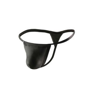 Top corto in ecopelle PU sexy da uomo Lingerie T Borsa rialzata sul retro Perizoma G String Costume bikini esotico fetish