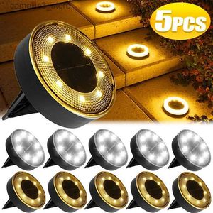 Lâmpadas de gramado LED Luz de disco solar ao ar livre Jardim Gramado Lâmpadas subterrâneas à prova d'água Spotlight Luzes enterradas Piso sob o solo Spot Lamp Decor Q231125