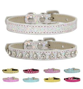Pink Adjustable Pet Collar with Rhinestones Cats Dogs Collar Leather Decoration Luxury Diamond Dog Necklace for Pet Small Dogs2919142