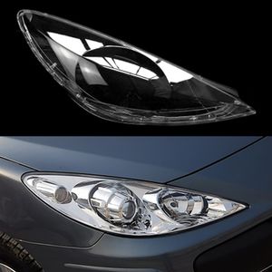 Främre billjusskydd för Peugeot 307 2008 ~ 2013 Auto Headlamp Lampshade Lampcover Head Lamp Light Cover Glass Lens Shell