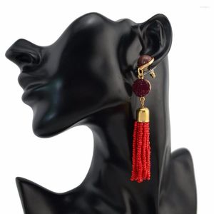 Dangle Earrings Red Blue Black Resin Statement Drop For Women Trendy Handmade Bohemia Long Beaded Tassel Party Wedding Jewelry