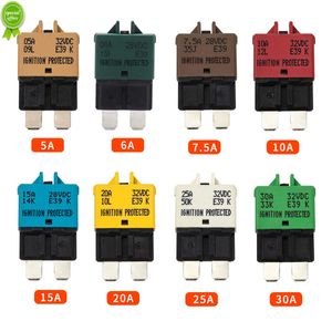 Novos 8 pacotes fusíveis disjuntor de baixo perfil ATC/ATO Manual reastável Fusível 5A 6A 7.5A 10A 15A 20A 25A 30A (misto) 12V-32V