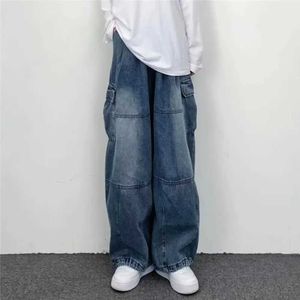 Herrbyxor streetwear baggy last jeans kvinnor vintage y2k hög midja raka breda ben byxor denim byxor fairy grunge alt kläder zln231125