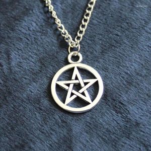 Hänge halsband mode inverterat pentagram satanisk symbol vintage gotisk stil bra halsband unisex amulet smycken halloween gåva