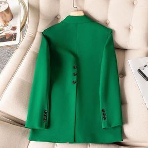 Women's Suits Khaki Black Green Women Formal Blazer Coat Female Long Sleeve Single Button Jacket Office Ladies Work Wear Suit Outerwear