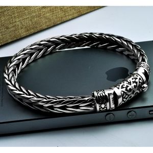 Связанные браслеты 925 Серебряный серебряный браслет Dragon Grain Bracele