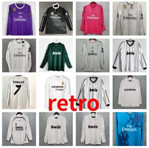 camisa de futebol retrô kaka BENZEMA Di Maria ALONSO RONALDO MODRIC HIGUAIN Real madrids camisa clássica de futebol vintage manga longa 01 02 05 06 07 10 11 12 13 14 15 16 17 18