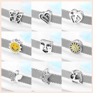 925 Charm Boncuk Aksesuarları Fit Pandora Takıları Takı Toptan Kelebek Çiçek Kalp Klip