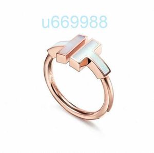 Mothigle Mother of Pearl and Diamonds Pierścienie dla kobiet mężczyzn luksusowa marka T Open Ring Fashion Walentynki Walentynki Prezent Rose Gold Srebrne Y1YP#i3x3