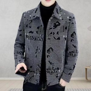 Jaquetas masculinas homens outerwear botão design casaco grosso quente lapela outono inverno single-breasted botões à prova de vento comprimento médio casual