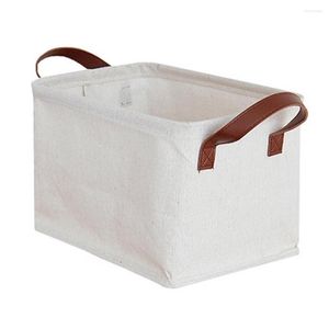 Storage Bags 1pc Folding Basket Foldable Linen Box Bins Fabric Organizer For Home Office Bedroom Closet Toys Laundry