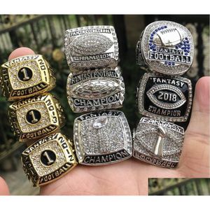 Cluster Rings 9Pcs 2011 12 13 Fantasy Football Team Champions Championship Ring Set Souvenir Men Fan Gift Drop Delivery Jewelry Ring Dhc2P