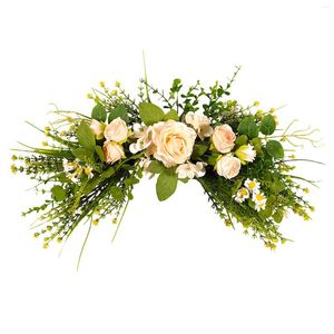 Dekorative Blumen Frühling Fine Leaf Gypsophila Rose Türsturz Home Simulation Blumendekoration Anhänger beleuchtet im Freien