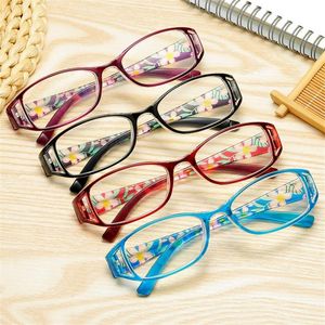 Sonnenbrillen Ultraleichte Drucklesebrille für Damen Anti-Blaulicht Hyperopie Brille Lupe Weibliche Dioptrienbrille 1.0 bis 4Sun