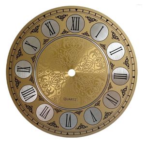 Wanduhren 7 in Durchmesser 180 mm Vintage Aluminium Metall Uhr Zifferblatt Face Römische Zahlenersatzzubehör für DIY Gold