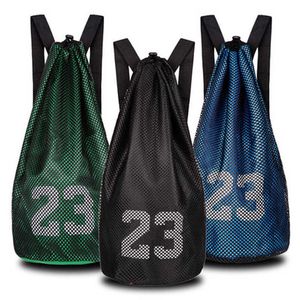 Bolsas ao ar livre malha de malha de malha de malha para malha de malha de basquete Bolsa de ioga de ginástica leve para transportar sapatos de futebol de bola de futebol SACK J230424