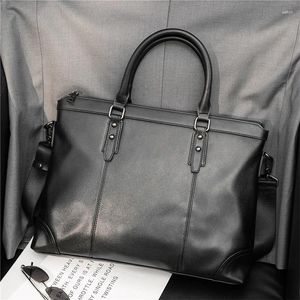 Evrak çantaları 14 'Erkek çantası dizüstü bilgisayar çantası Kore sürüm klasörü belgeler için iş çanta moda omuz çantaları erkek