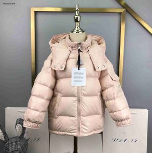 Novo bebê para baixo jaquetas cor sólida meninas outwear inverno crianças roupas de grife tamanho 110-160 meninos com capuz casaco nov25