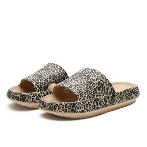 4cm Poop Feeling Soft Back Thick Back Slippers for Women Summer Household Graffiti Sandals Eva Leopard Print Slippers for Men Wholesale