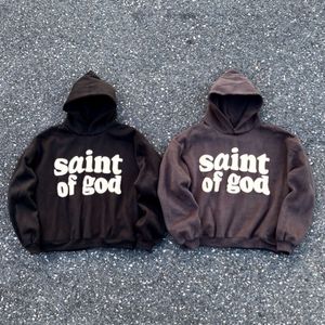 Herrtröjor Designer Hoodie Jerry's Fogs Co br ed Saint of God Foam Letter High Street Loose Velvet Sweater Hoodie Fashion