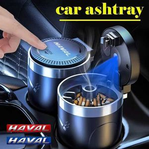 Car Ashtrays Car Cigarette Ashtray Cup With Lid With LED Light Portable Detachable Vehicle Ashtray Holder for Haval F7 H6 F7x H2 H3 H5 H7 Q231125