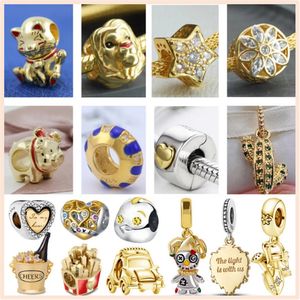 925 Charm Beads Akcesoria Fit Pandora Charms Biżuteria Nowa grzybowa wisiorek motyla