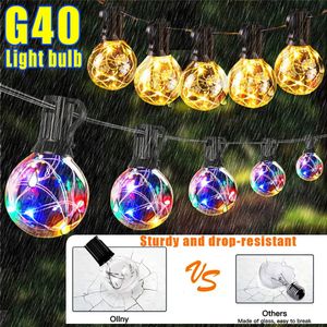 Decorações de Natal String Light Outdoor Garland Luzes G40 Globe Bulb FairyLamp Ano Festa Jardim Pátio Decorar 31Ft 231124