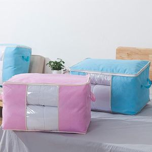 Storage Bags Foldable Large Non-woven Clothes Quilt Blanket Zipper Bag Dust-Proof And Moisture Organizer Box