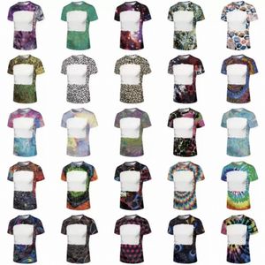 Toptan Parti Malzemeleri Süblimasyon Ağartılmış T-Shirt Isı Transferi Boş Ağartı Gömlek Tamamen Polyester Tees Bizi Erkekler İçin Bedenler Kadınlar 30 Renk FS9542