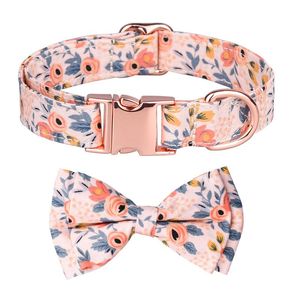 Collars Adjustable cute bow tie dog collar safety Dring quick release easy to clean and comfortable pet dog collar