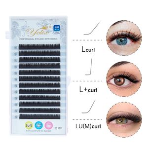 Makeup Tools Yelix L Curl Lash Extension 815mm Mix Matte Mink Eyelashes Individuella llum False Lashes 230425