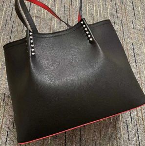 Moda çantası cabata tasarımcı totes perçin gerçek deri kırmızı alt çanta kompozit çanta ünlü çanta alışveriş çantaları yabancı stil çanta