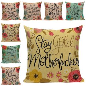 Pillow Flowers And Letters Cover Home Decor For Sofa Romantic Valentine Day Gift Pattern Pillowcase Seat S