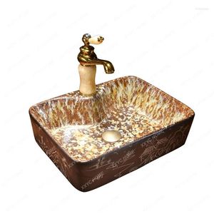 Bathroom Sink Faucets Wash Basin Table Ceramic Washbasin Art Home