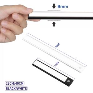 Ultra-thin Brightness USB Rechargeable Closet Light For Home 23cm 40cm Wireless PIR Motion Sensor LED Under Cabinet Lighting271G