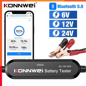 Nowy KonnWei BK200 Bluetooth 5.0 Motocykl ciężarówki Tester Baterii 6V 12 V 24 V Analizator akumulatora 2000 CCA Ładowanie