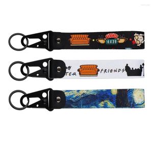 Keychains Classic TV Drama Friends Key Fobs Holder Printing Design Chain For Motorcycles Tag Keyring Chaveiro Backpack Accessories
