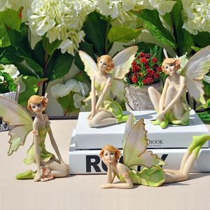 Dekorativa föremål Figurer Harts Flower Fairy Statues Art Ornament Miniature Figurine Handicraft Holiday Gift Home Decor for Garden Courtyard 231124